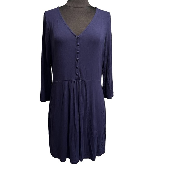 Boden Women’s Navy Blue Sabina Jersey Knit 3/4 Sleeve Fit & Flare Dress size 8 - Picture 3 of 9